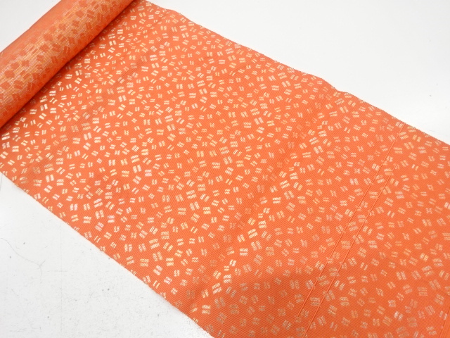 JAPANESE KIMONO / ANTIQUE BOLT FOR HASSUN OBI / WOVEN ABSTRACT PATTERN